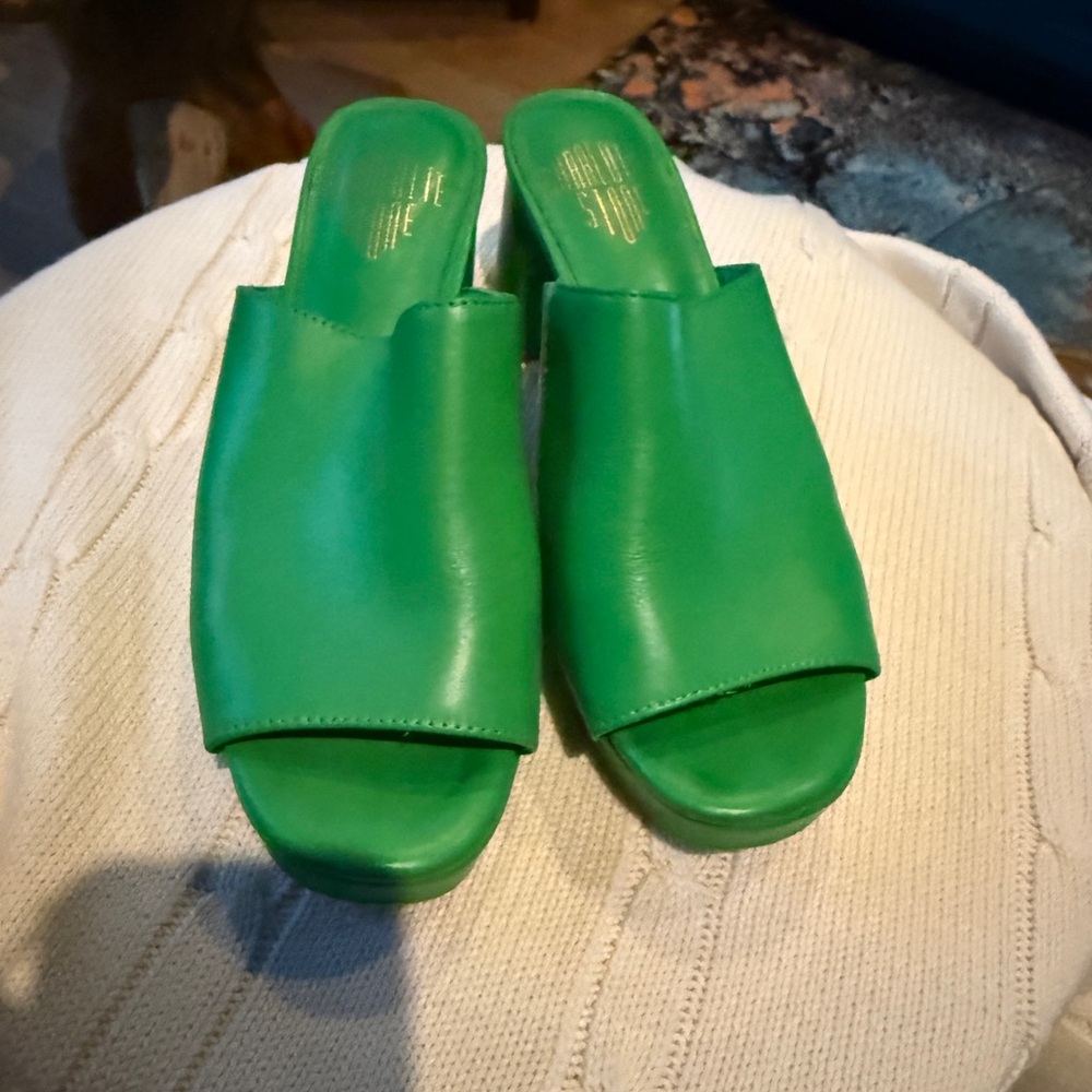 Charlotte Stone Vibrant Green Mules